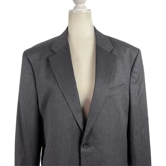 Banana Republic Men's Single Breasted Tailored Suit Jacket Dark Charcoal Sz 44R